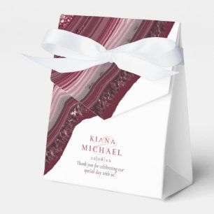 Agate Geode Glitter Wedding Burgundy ID647 Favour Box
