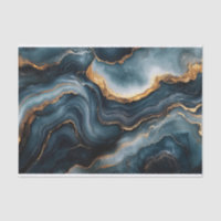 Agate Geode Gold Navy Blue Marble Decoupage