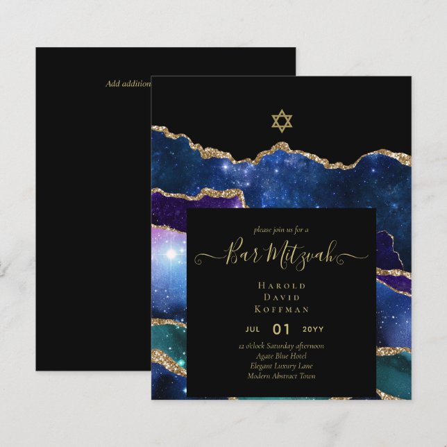 AGATE Gold BAR MITZVAH (Front/Back)