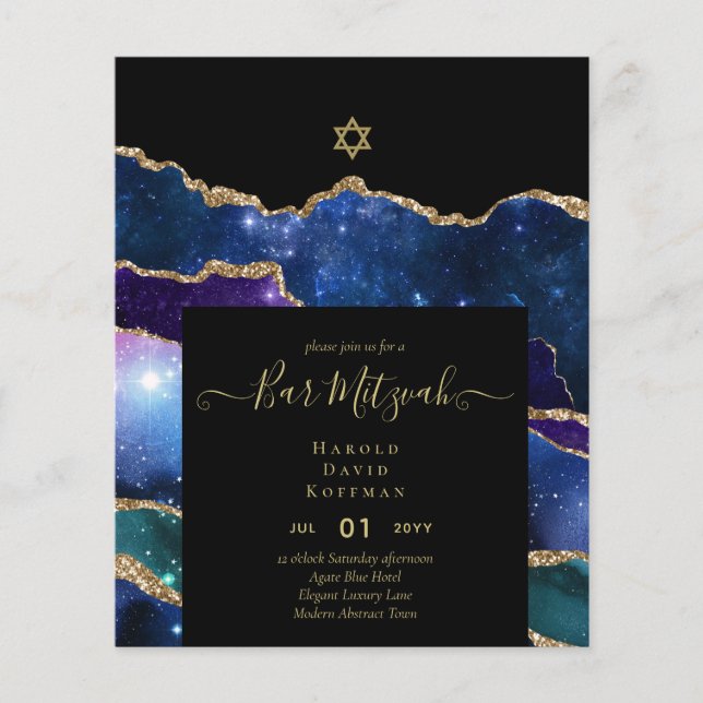 AGATE Gold BAR MITZVAH Flyer (Front)