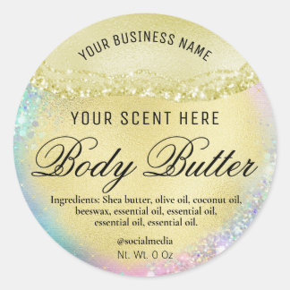 Agate Gold Foil Unicorn Colour Body Butter Label