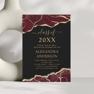 Agate Graduation Class of 2023 Burgundy Invitation