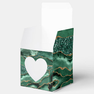 Agate Green Gold Glitter Geode Marble Custom Name Favour Box