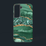 Agate Green Gold Glitter Marble Your Name Samsung Galaxy Case<br><div class="desc">Agate Green Gold Glitter Geode Marble Custom Name Emerald Sparkle Personalised Birthday - Anniversary or Wedding Gift / Suppliest - Add Your Name - Text or Remove - Make Your Special Gift - Resize and move or remove and add text / elements with customisation tool. Design by MIGNED. Please see...</div>