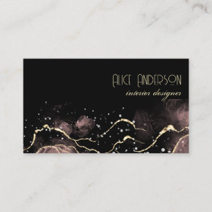 Agate ink luxury elegant gold modern glam business card