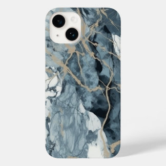 Agate Marble Inspired Luxury Texture Blue Case-Mate iPhone 14 Case