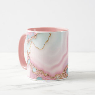 Agate Marble Modern Blue Pink Gold Collection Mug