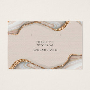 Agate Marble Pink Blush Geode Earring Horizontal