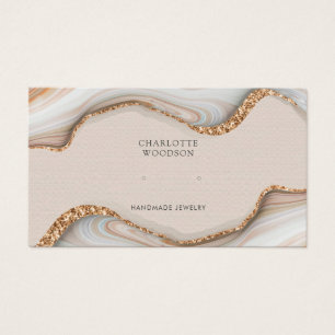 Agate Marble Pink Blush Geode Stud Earring Display