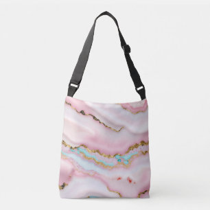 Agate Marble Popular Blue Pink Gold Collection Crossbody Bag
