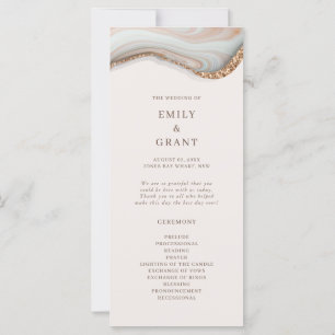Agate Marble Texture Wedding Ceremony Program