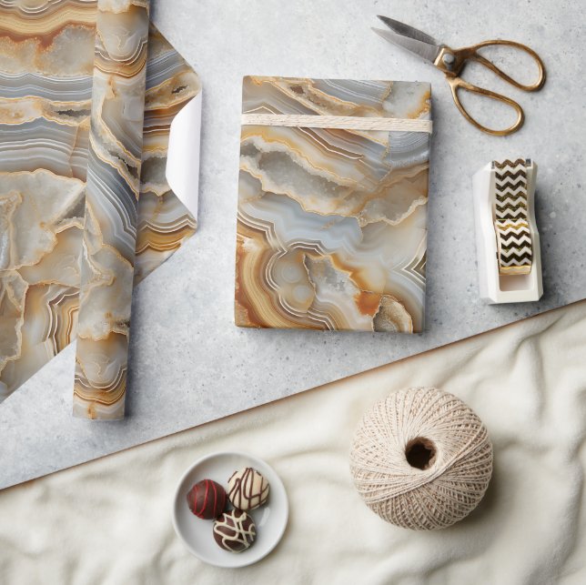 Agate Marbled Texture Print Wrapping Paper Roll (Crafts)