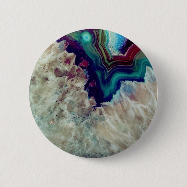 Agate multicolor 6 cm round badge (Front)