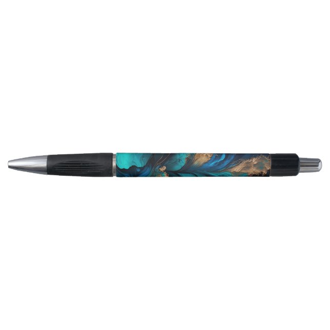 Agate Navy Blue Gold Gemstone Marble Geode Luxury  (Front)