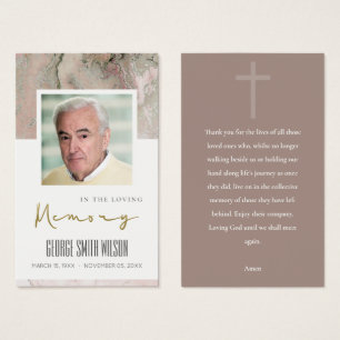 AGATE PEACH SYMPATHY MEMORIAL PRAYER PHOTO CARD