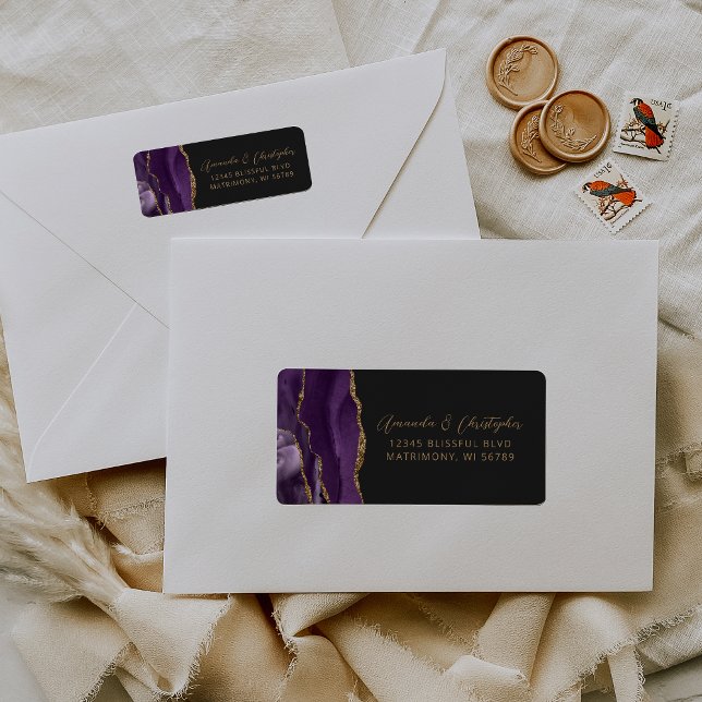 Agate Purple Dark Wedding Return Address (Creator Uploaded)