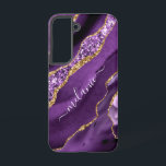Agate Purple Gold Glitter Gift with Your Name Samsung Galaxy Case<br><div class="desc">Samsung Galaxy Case or iPhone Case with Agate Purple Violet Gold Glitter Geode Custom Name Sparkle Marble Personalised Birthday - Anniversary or Wedding Gift / Suppliest - Add Your Name - Text or Remove - Make Your Special Gift - Resize and move or remove and add text / elements with...</div>