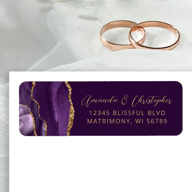 Agate Purple Plum Wedding Return Address (Creator Uploaded)