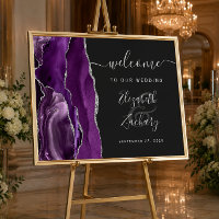 Agate Purple Silver Dark Wedding Welcome