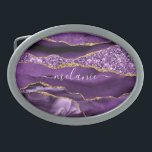 Agate Purple Violet Gold Glitter Geode Custom Name Belt Buckle<br><div class="desc">Agate Purple Violet Gold Glitter Geode Custom Name Sparkle Marble Personalised Birthday - Anniversary or Wedding Gift / Suppliest - Add Your Name - Text or Remove - Make Your Special Gift - Resize and move or remove and add text / elements with customisation tool. Design by MIGNED. Please see...</div>