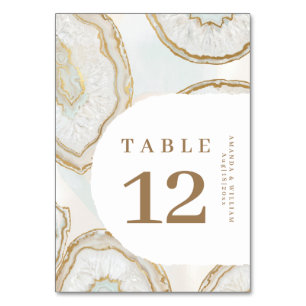 Agate Quartz Background Table Number card