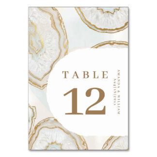 Agate Quartz Background Table Number card