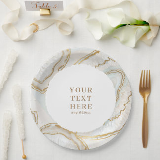 Agate Quartz Texture Paper Plate