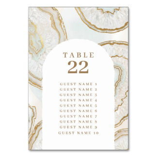 Agate Quartz Texture Seating chart Number card
