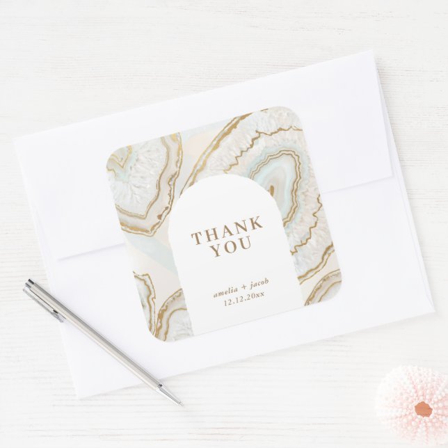 Agate Quartz Texture Square Sticker (Envelope)