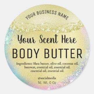 Agate Rainbow Coloured Body Butter Labels