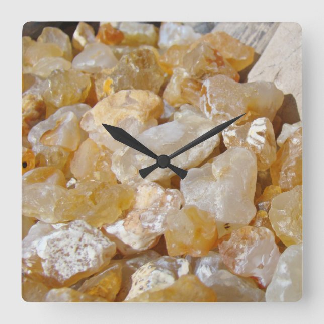 Agate Rocks Wall Clocks Beach Coastal gifts (Front)