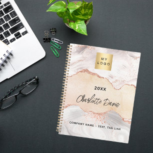 Agate rose gold business logo elegant 2026 planner