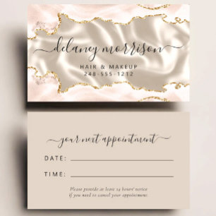 Agate Silk Ivory Luxury Stylist Appointment Business Card