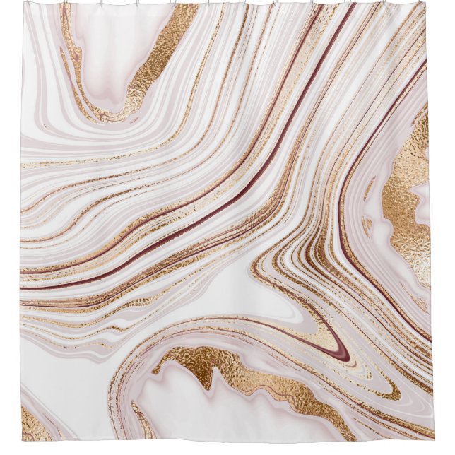 Agate slice, gold mineral texture. shower curtain (Front)