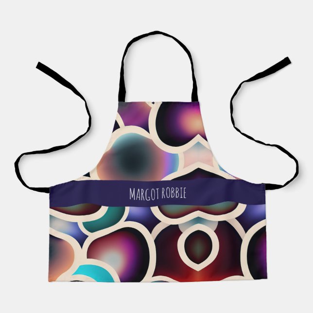 Agate slice grid molecules Watercolor Pattern Apron (Front)