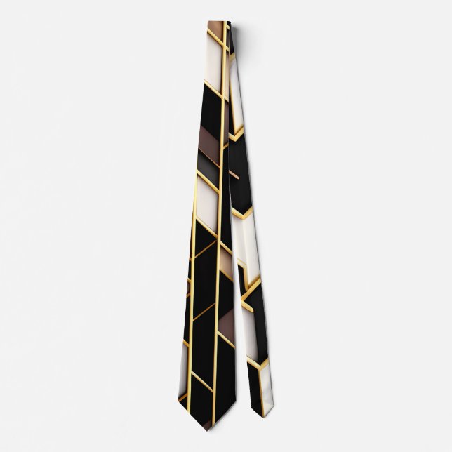 Agate slice grid rectangles Isometric Pattern Tie (Front)