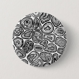 Agate slices in black and white 6 cm round badge