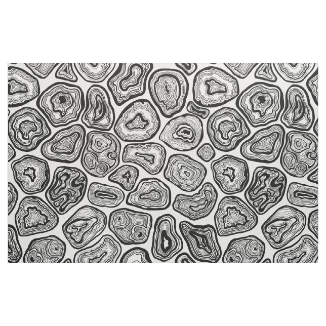 Agate slices in black and white fabric (Fat Quarter)