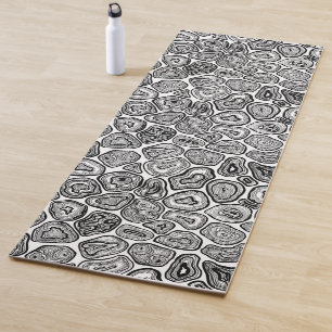 Agate slices in black and white yoga mat