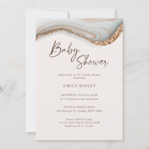 Agate Stone Marble Baby Shower Invitation