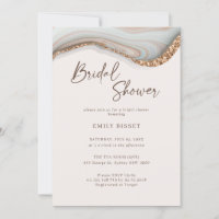 Agate Stone Marble Bridal Shower Invitation