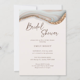 Agate Stone Marble Bridal Shower Invitation