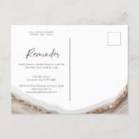 Agate Stone Marble Bridal Shower reminder RSVP