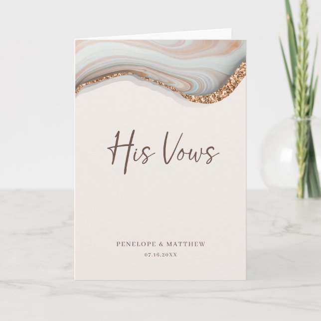 Agate Stone Marble His Vows Card (Front)