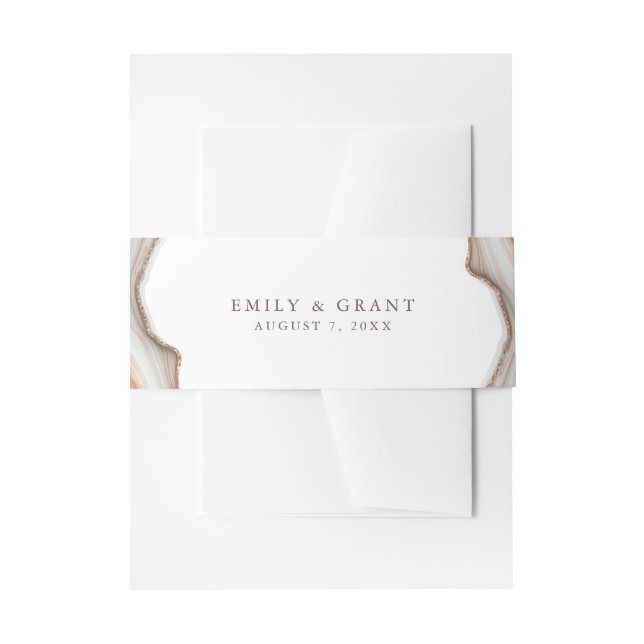 Agate Stone Marble Invitation Belly Band (Front Example)