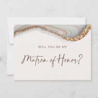 Agate Stone Marble Matron of Honour Card