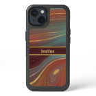 Agate Strata Look - Burgundy Rust and Dusty Aqua