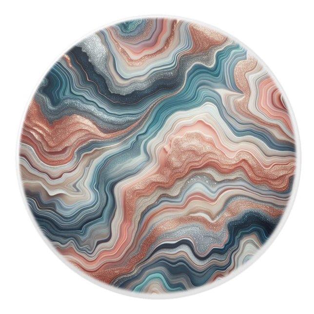 Agate Style Pattern Ceramic Knob (Front)