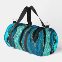 Agate Teal Blue Gold Glitter Aqua Turquoise