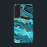 Agate Teal Blue Gold Glitter Marble Aqua Turquoise Samsung Galaxy Case<br><div class="desc">Agate Teal Blue Gold Glitter Marble Aqua Turquoise Geode Customisable Gift - or Add Your Name / Text - Make Your Special Gift ! Resize and move or remove / add text / elements with Customisation tool ! Design by MIGNED ! Please see my other projects / designs and paintings....</div>